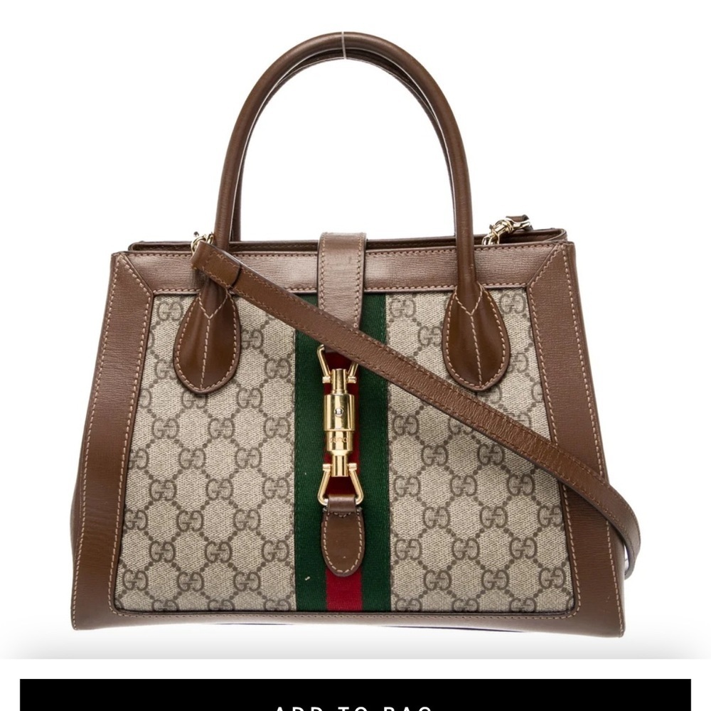 Gucci 1961 Jackie Supreme TanSatchel Bag with shoulder strap. NWT